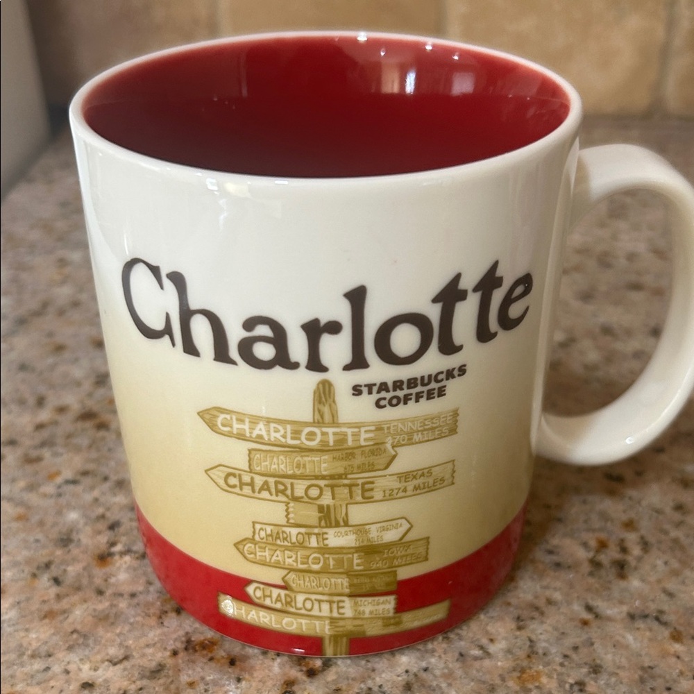 Starbucks Charlotte Mug - Red and Cream
